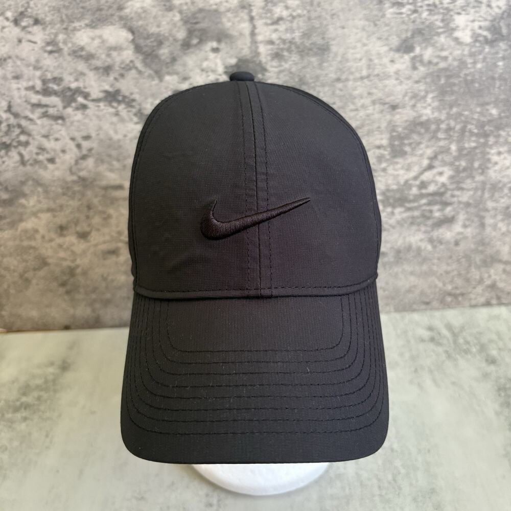 Nike Golf Womens Aerobill Legacy91 Dri-FIT Hat Cap Black Swoosh Logo Strapback